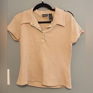 Bisou Bisou Tan Collared T-Shirt